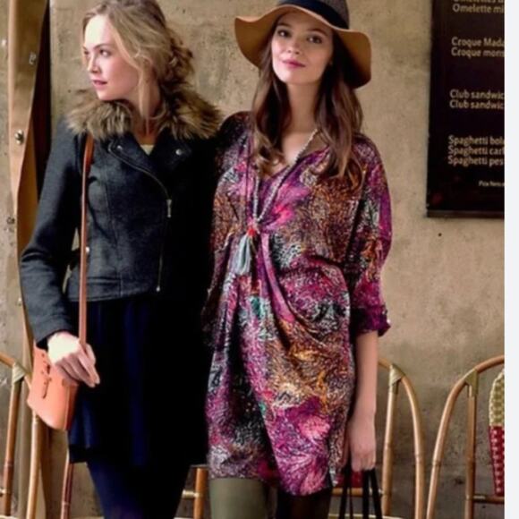 Anthropologie Edme & Esyllte Chromatique Shift Mini Boho Dress Medium - Picture 3 of 13